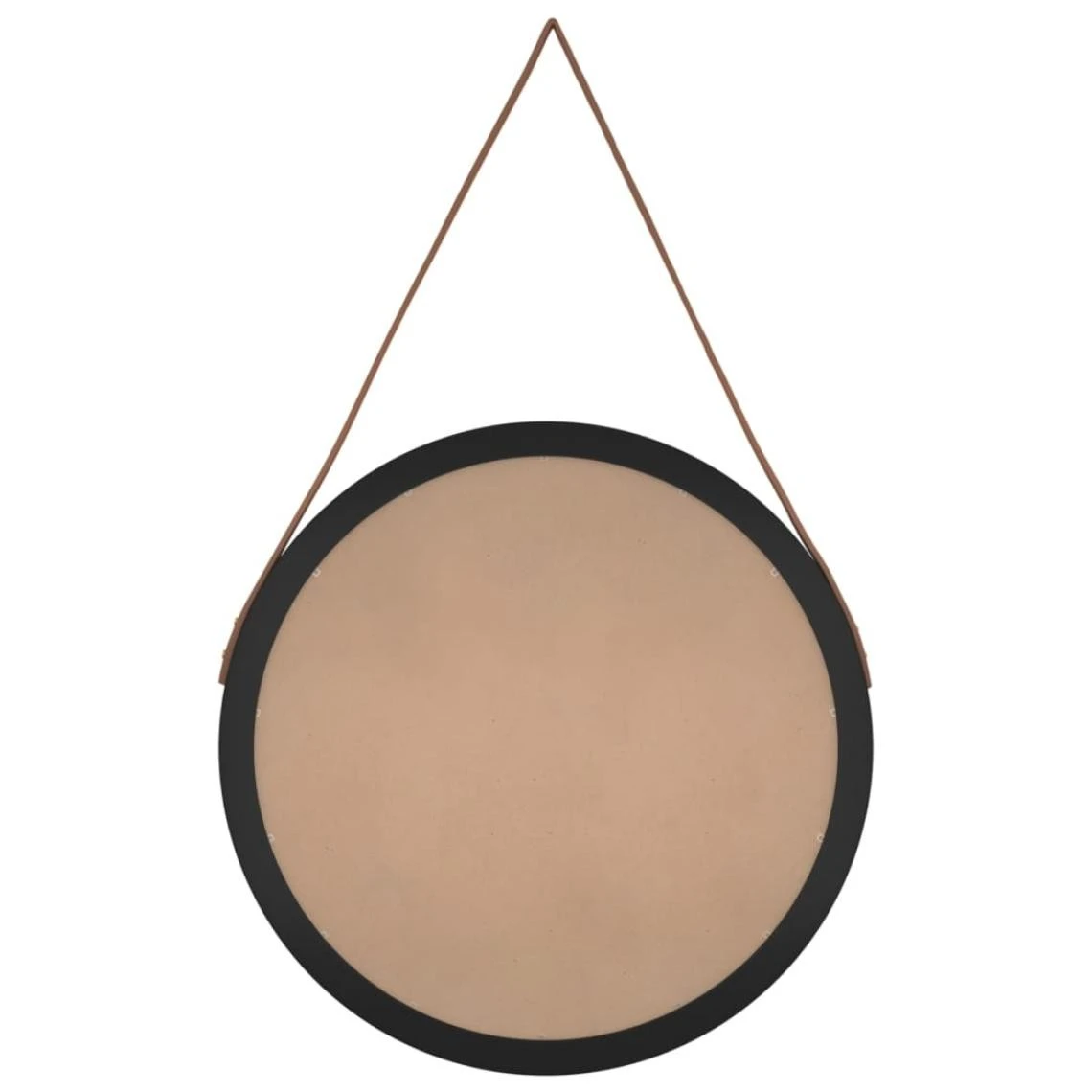 VidaXL Miroir Mural Avec Sangle Noir Ø 55 Cm 5 VidaXL Miroir Mural Avec Sangle Noir Ø 55 Cm – Image 3