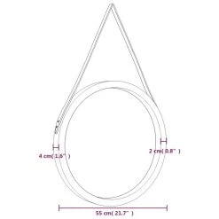 VidaXL Miroir Mural Avec Sangle Noir Ø 55 Cm 11 VidaXL Miroir Mural Avec Sangle Noir Ø 55 Cm -magasin Vente-unique vidaxl miroir mural avec sangle noir 55 cm 14116276 39333580 1140x1140