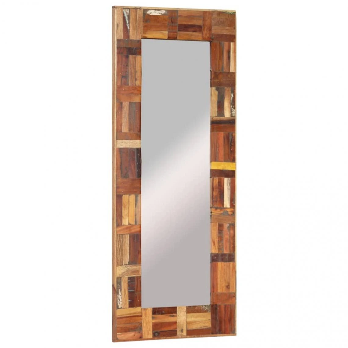 VidaXL Miroir Mural Bois Massif De Récupération 50x110 Cm 4 VidaXL Miroir Mural Bois Massif De Récupération 50x110 Cm – Image 2