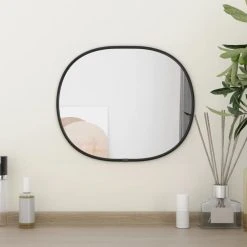 VidaXL Miroir Mural Noir 30x25 Cm