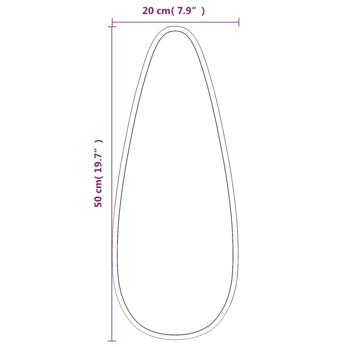 VidaXL Miroir Mural Noir 50x20 Cm 7 VidaXL Miroir Mural Noir 50x20 Cm – Image 5