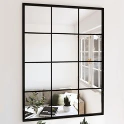 VidaXL Miroir Mural Noir 80x60 Cm Métal