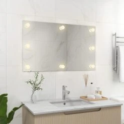 VidaXL Miroir Mural Sans Cadre Avec Lampes LED Rectangulaire Verre -magasin Vente-unique vidaxl miroir mural sans cadre avec lampes led rectangulaire verre 11560002 30325982 1140x1140
