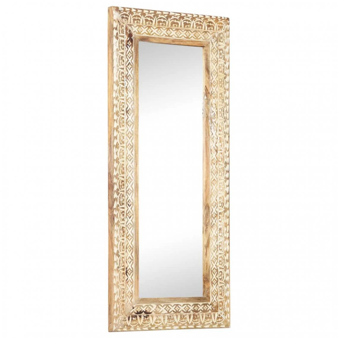 VidaXL Miroir Sculpté à La Main 110x50x2,6 Cm Bois De Manguier Solid... 3 VidaXL Miroir Sculpté à La Main 110x50x2,6 Cm Bois De Manguier Solid...