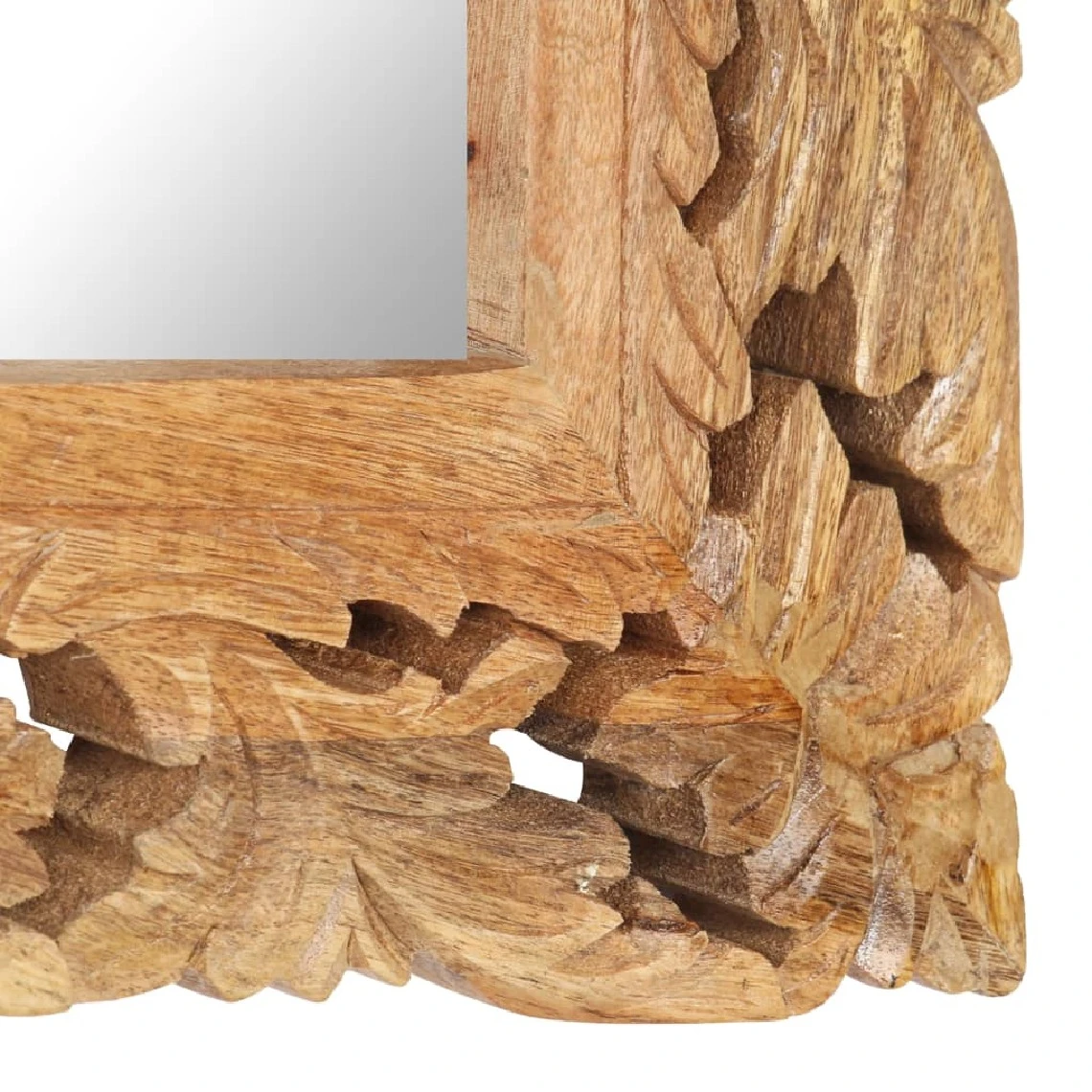 VidaXL Miroir Sculpté à La Main Marron 110x50 Cm Bois De Manguier 6 VidaXL Miroir Sculpté à La Main Marron 110x50 Cm Bois De Manguier – Image 4