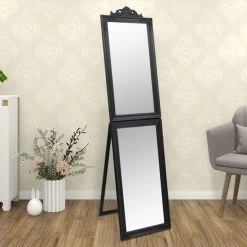 VidaXL Miroir Sur Pied Noir 45x180 Cm